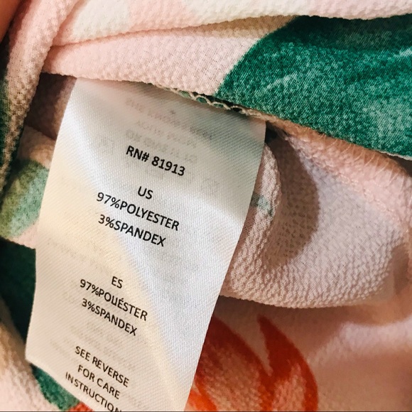 EUC C & E Floral Bird Cold Shoulder Blouse small - Picture 10 of 10